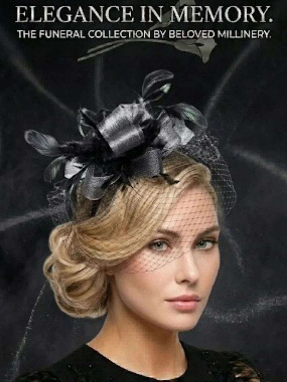 Beloved Millinery Funeral Collection Black Veils Hats & Gloves Fast Shipping!